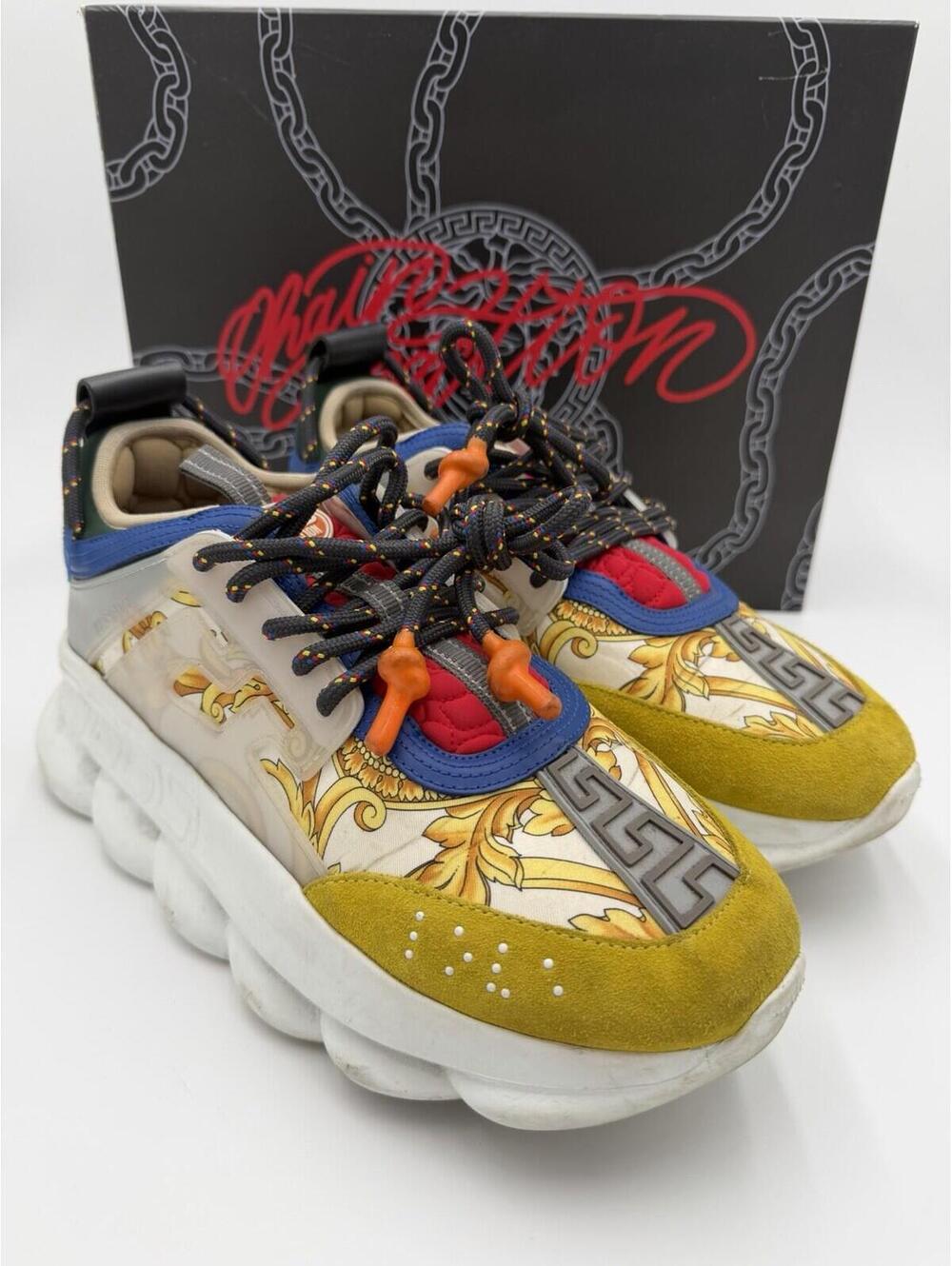 Versace Chain Reaction Baroque Print Sneakers EU 42 US 9
